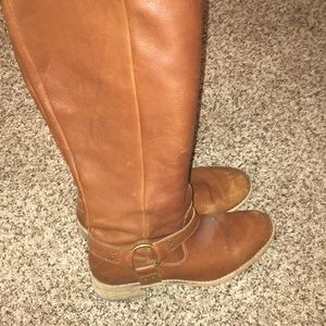 Tall leather riding boots
